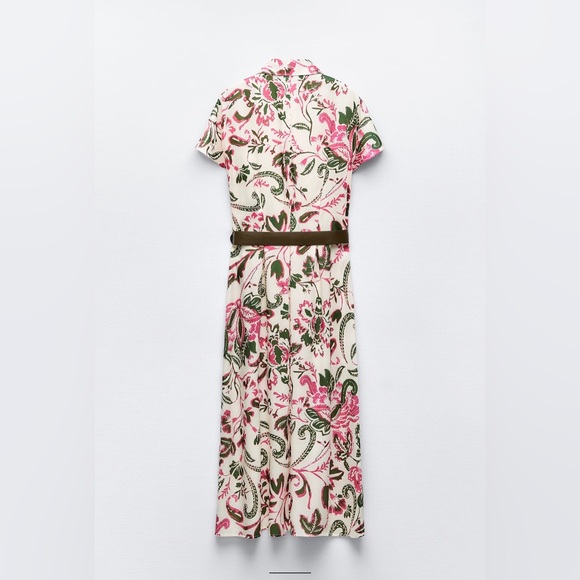 ZARA BELTED PRINTED SHIRT DRESS - Picture 3 of 11